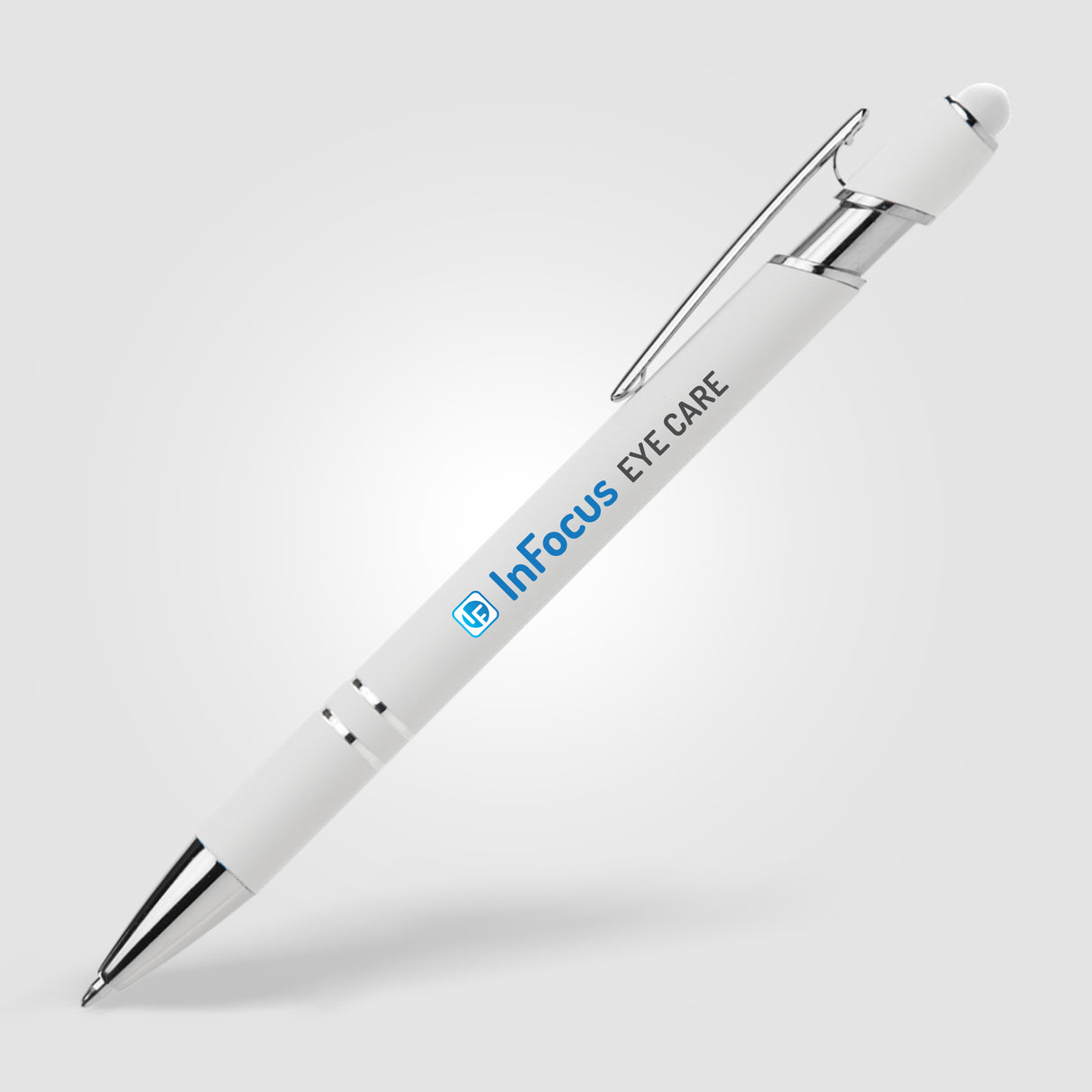 Ellipse Softy White Barrel Metal Pen w/ Stylus