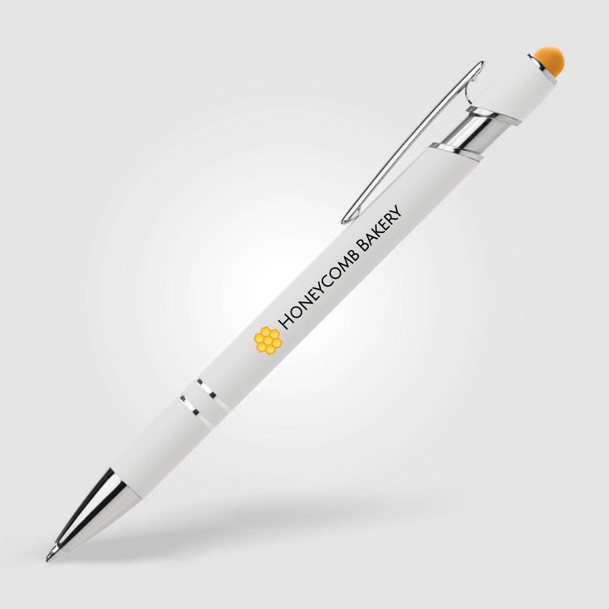 Ellipse Softy White Barrel Metal Pen w/ Stylus