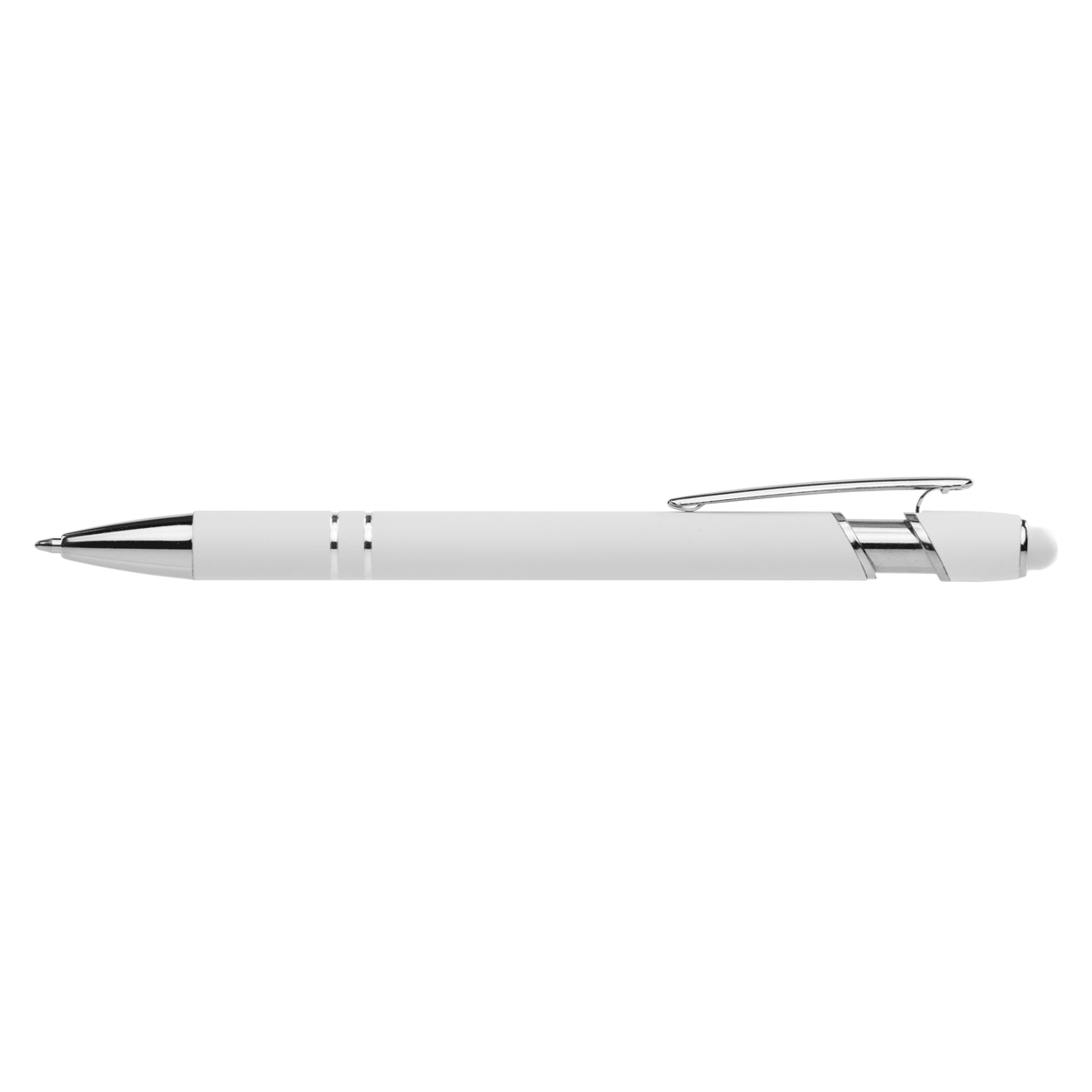 Ellipse Softy White Barrel Metal Pen w/ Stylus