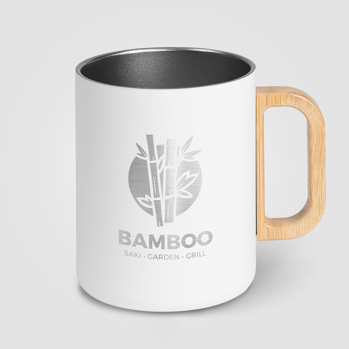 Vancouver - 18 oz. Stainless Steel Double Wall Mug with Bamboo Handle