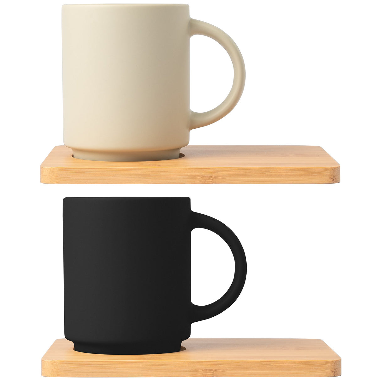 Café Duo - 11 oz. Ceramic Mug & Bamboo Board Set