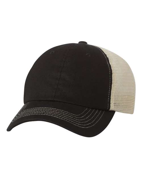 Contrast-Stitch Mesh-Back Cap