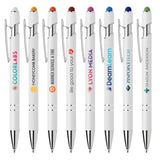 Ellipse Softy White Barrel Metal Pen w/ Stylus