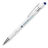 Ellipse Softy White Barrel Metal Pen w/ Stylus