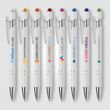 Ellipse Softy White Barrel Metal Pen w/ Stylus