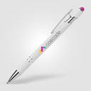 Ellipse Softy White Barrel Metal Pen w/ Stylus