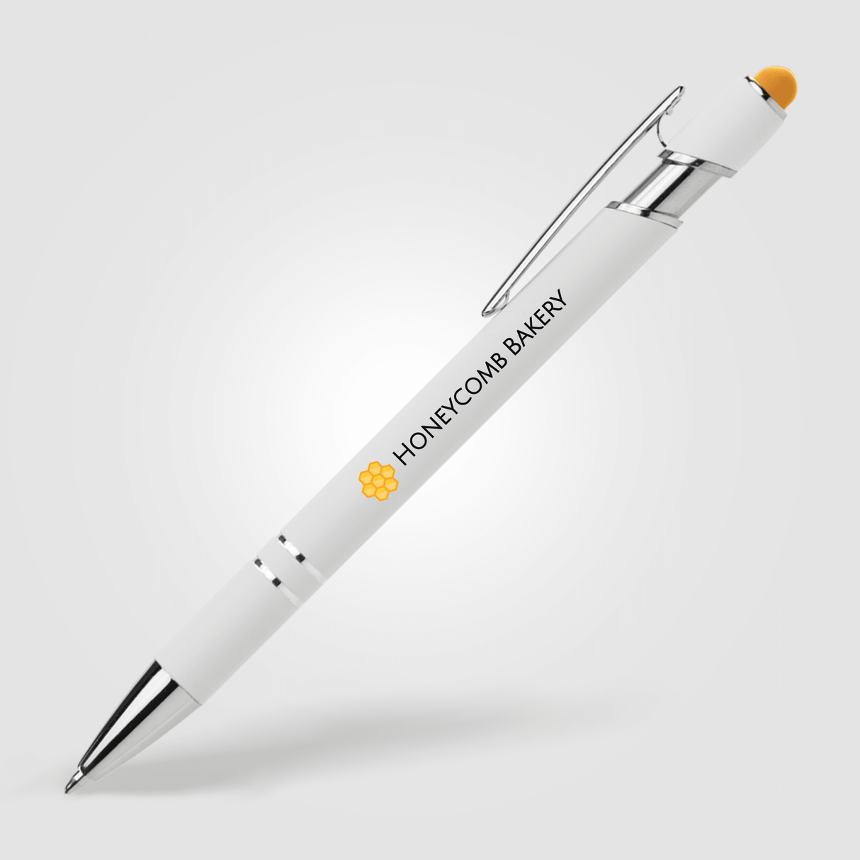 Ellipse Softy White Barrel Metal Pen w/ Stylus