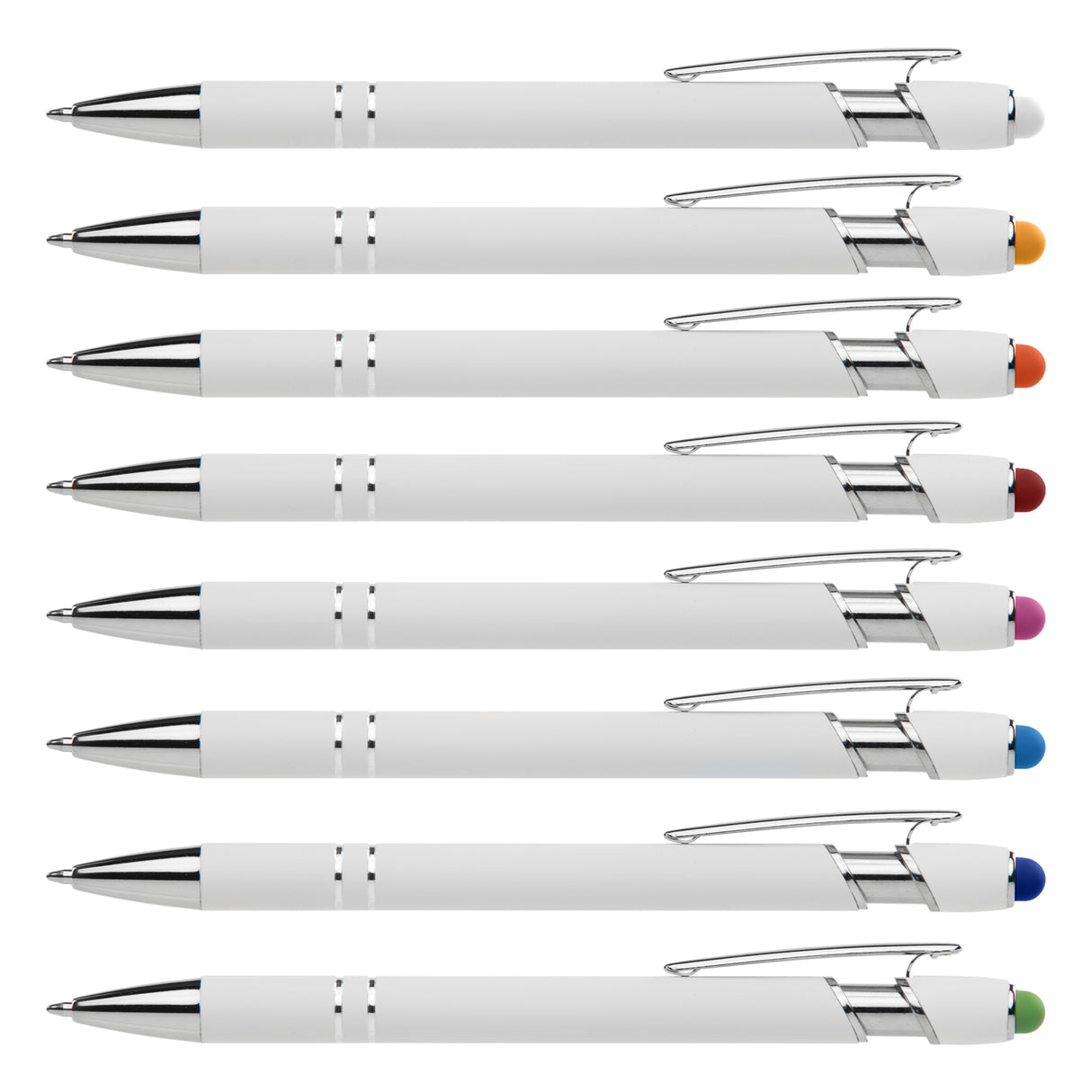 Ellipse Softy White Barrel Metal Pen w/ Stylus