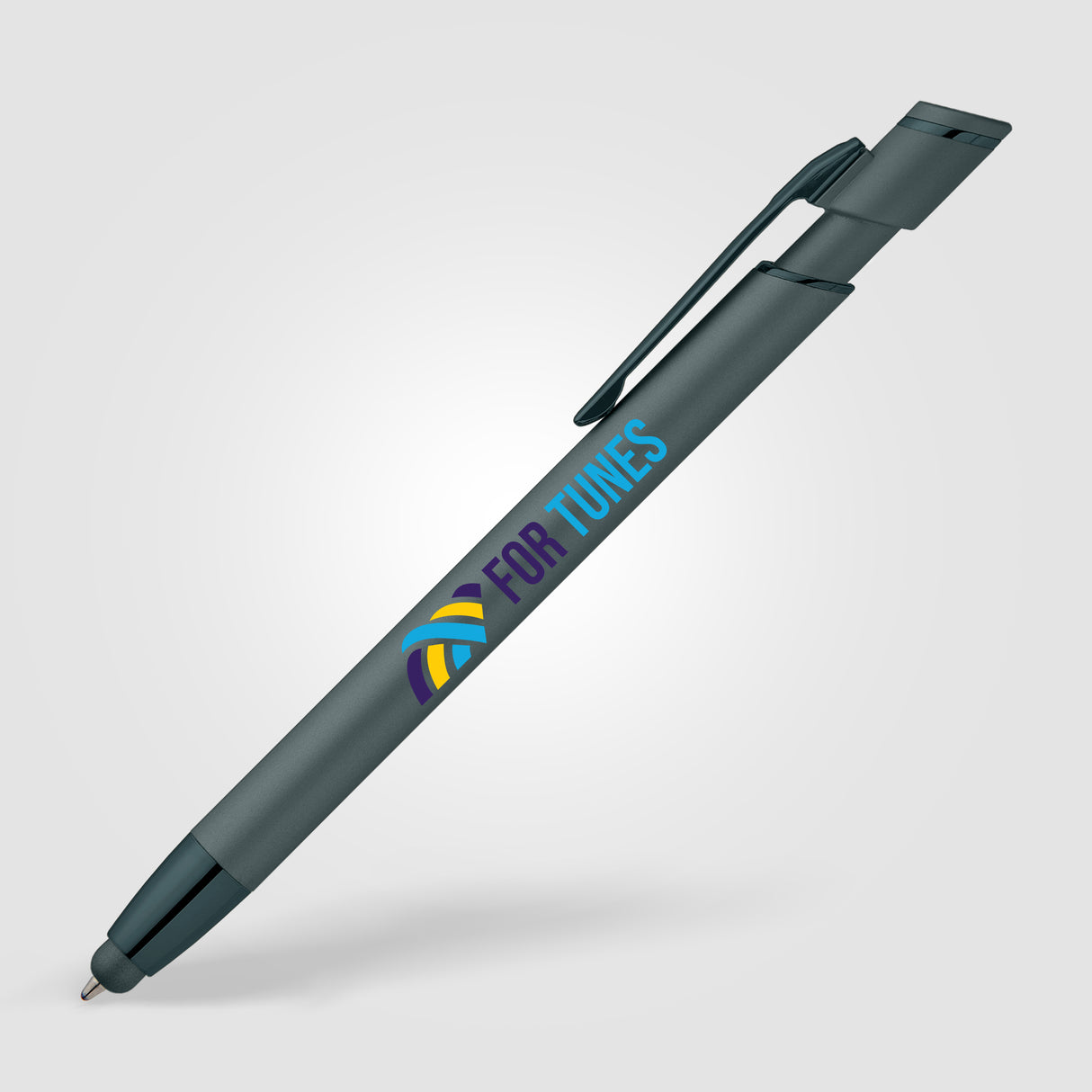 Pacific Softy Monochrome Metallic Pen w/ Stylus