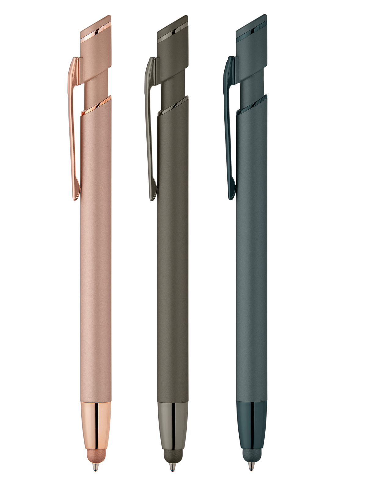 Pacific Softy Monochrome Metallic Pen w/ Stylus