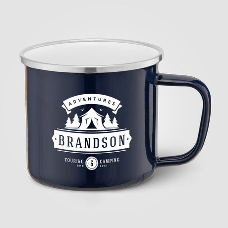 Wyoming - 13 oz. Enamel-Coated Campfire Mug with Stainless Rim