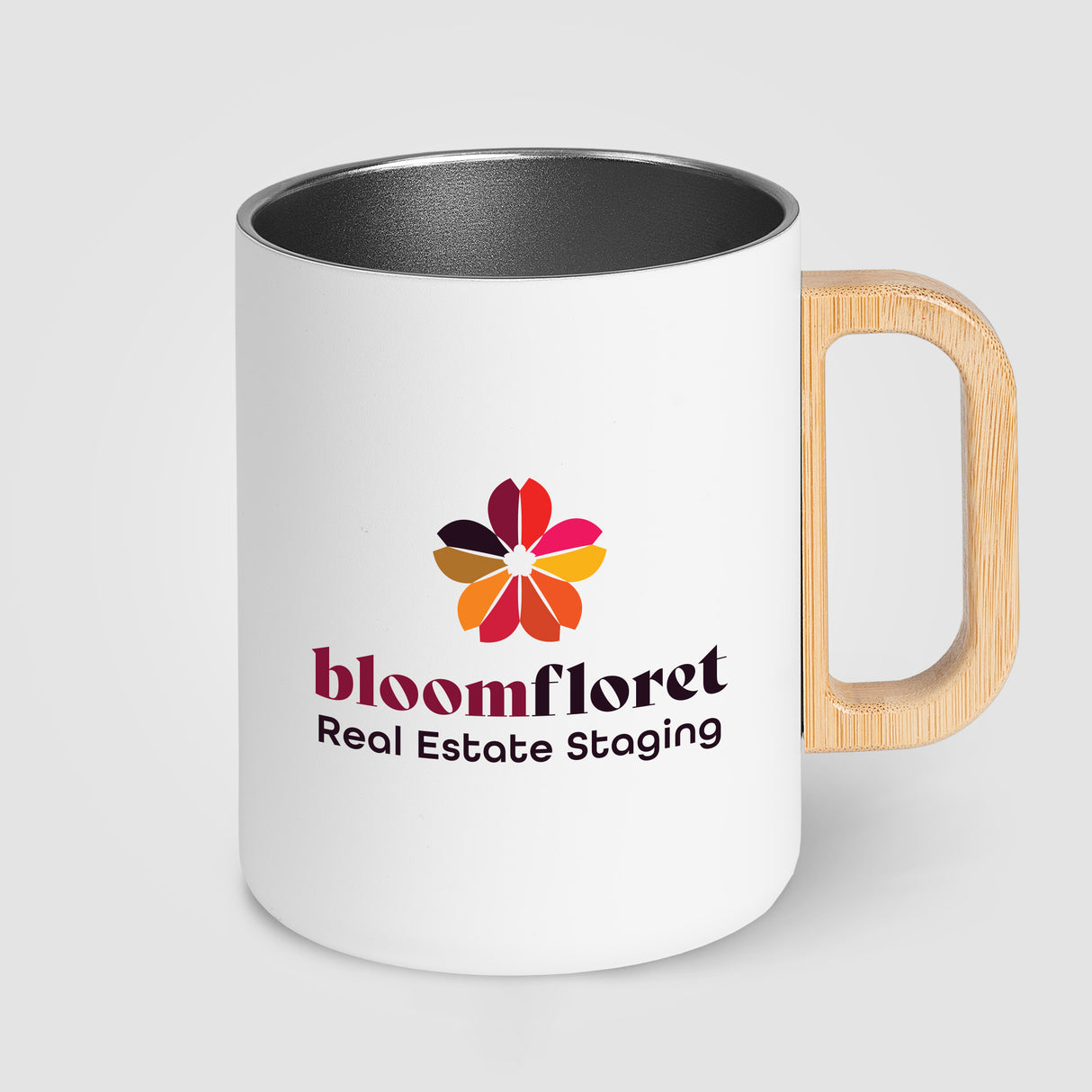 Vancouver - 18 oz. Stainless Steel Double Wall Mug with Bamboo Handle