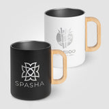 Vancouver - 18 oz. Stainless Steel Double Wall Mug with Bamboo Handle