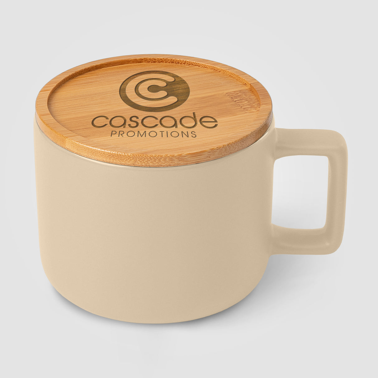 Café Virtuoso - 12 oz. Ceramic Mug with Bamboo Lid