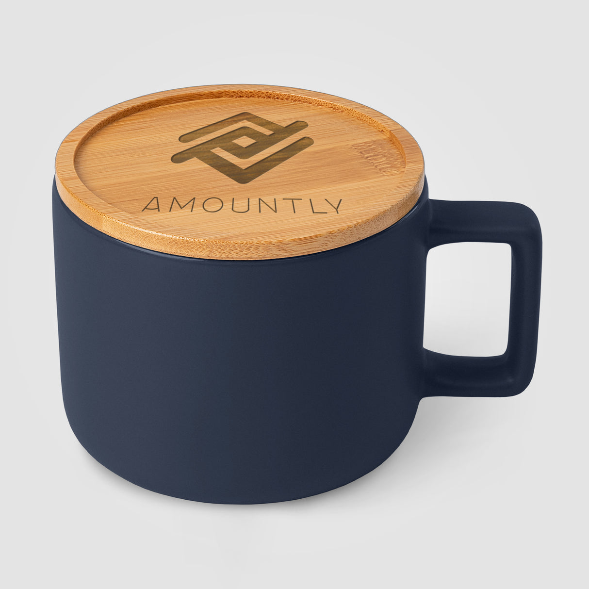 Café Virtuoso - 12 oz. Ceramic Mug with Bamboo Lid