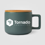 Café Virtuoso - 12 oz. Ceramic Mug with Bamboo Lid