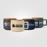 Café Virtuoso - 12 oz. Ceramic Mug with Bamboo Lid