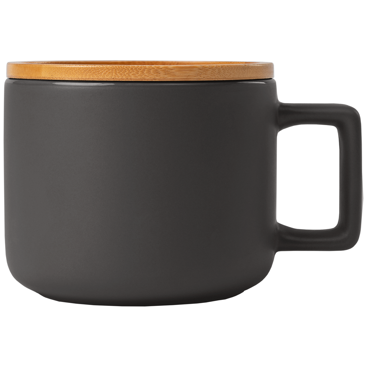 Café Virtuoso - 12 oz. Ceramic Mug with Bamboo Lid