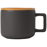Café Virtuoso - 12 oz. Ceramic Mug with Bamboo Lid