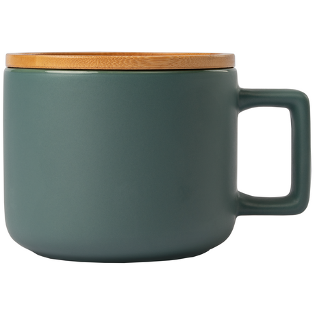Café Virtuoso - 12 oz. Ceramic Mug with Bamboo Lid