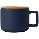Café Virtuoso - 12 oz. Ceramic Mug with Bamboo Lid