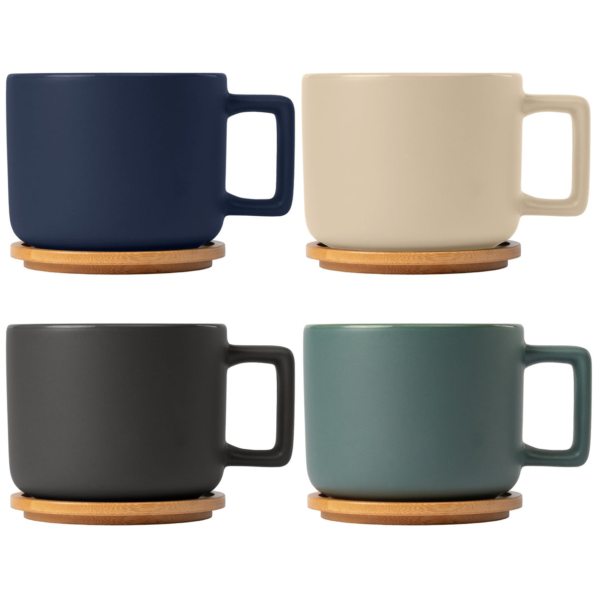 Café Virtuoso - 12 oz. Ceramic Mug with Bamboo Lid