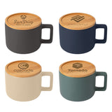 Café Virtuoso - 12 oz. Ceramic Mug with Bamboo Lid