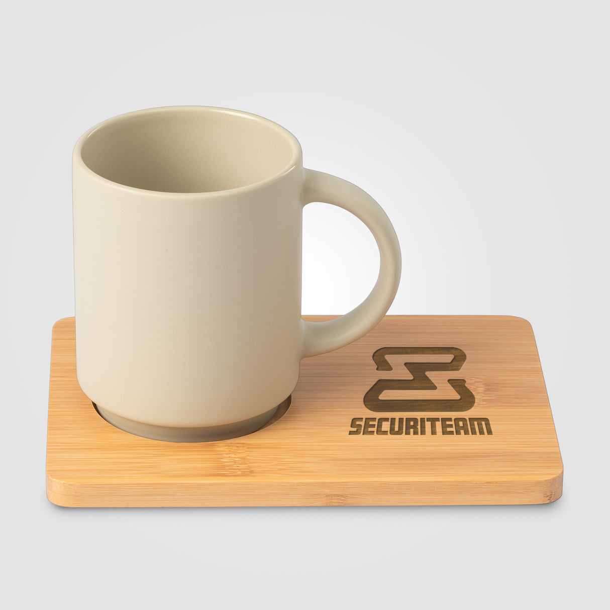 Café Duo - 11 oz. Ceramic Mug & Bamboo Board Set