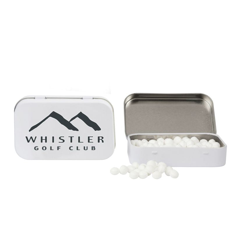 Rectangular Tin with Golf Ball Shaped Mints